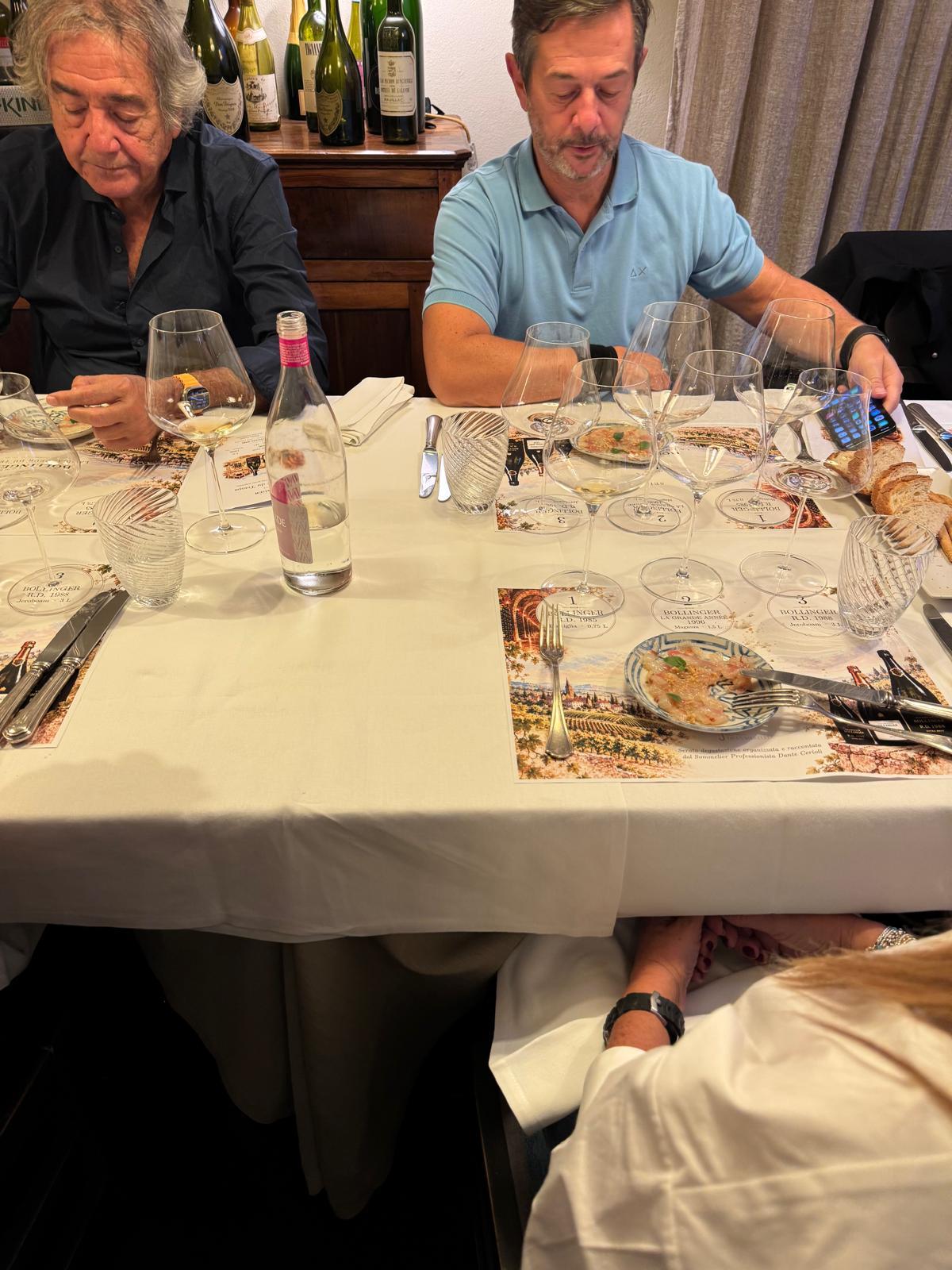 The table between courses.