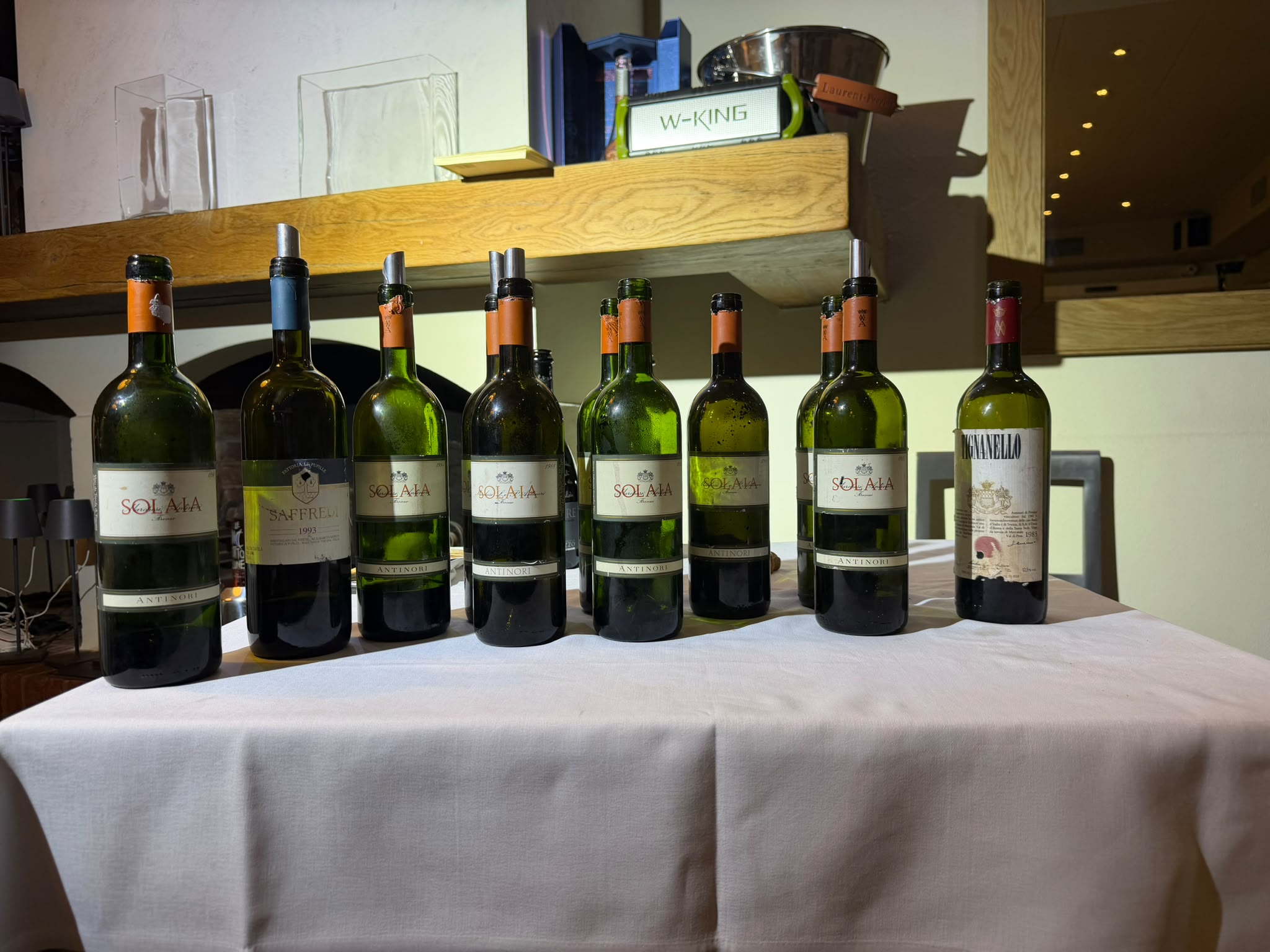 Another view of the bottles preserving the evening’s memory.