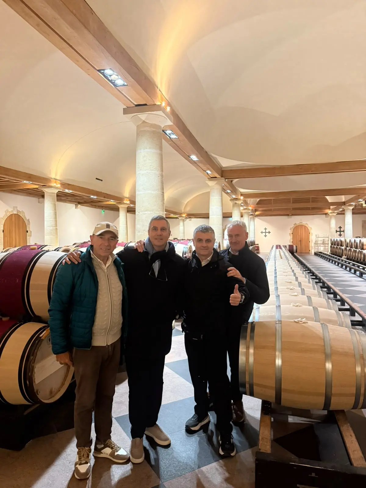 The four travellers together in the Grand Chai at La Mission Haut-Brion