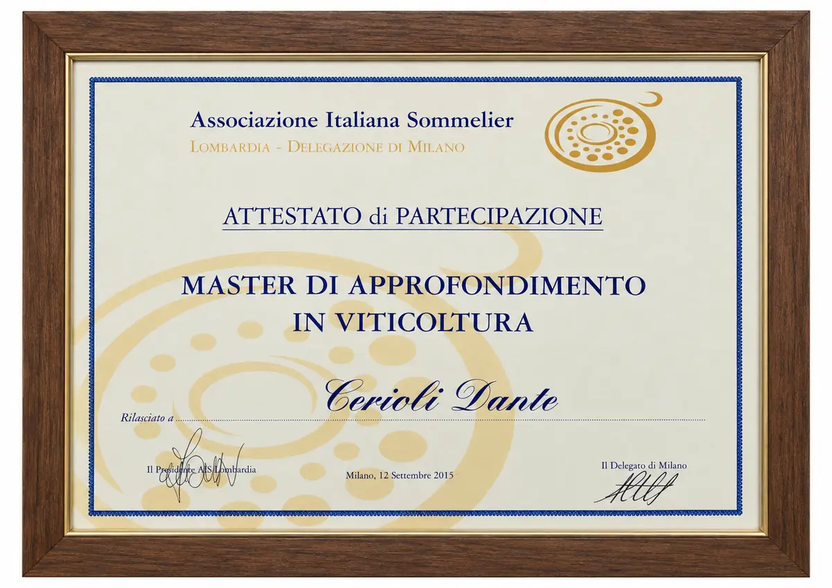 Advanced Master in Viticulture — Milan · 12 September 2015 — Dante Cerioli