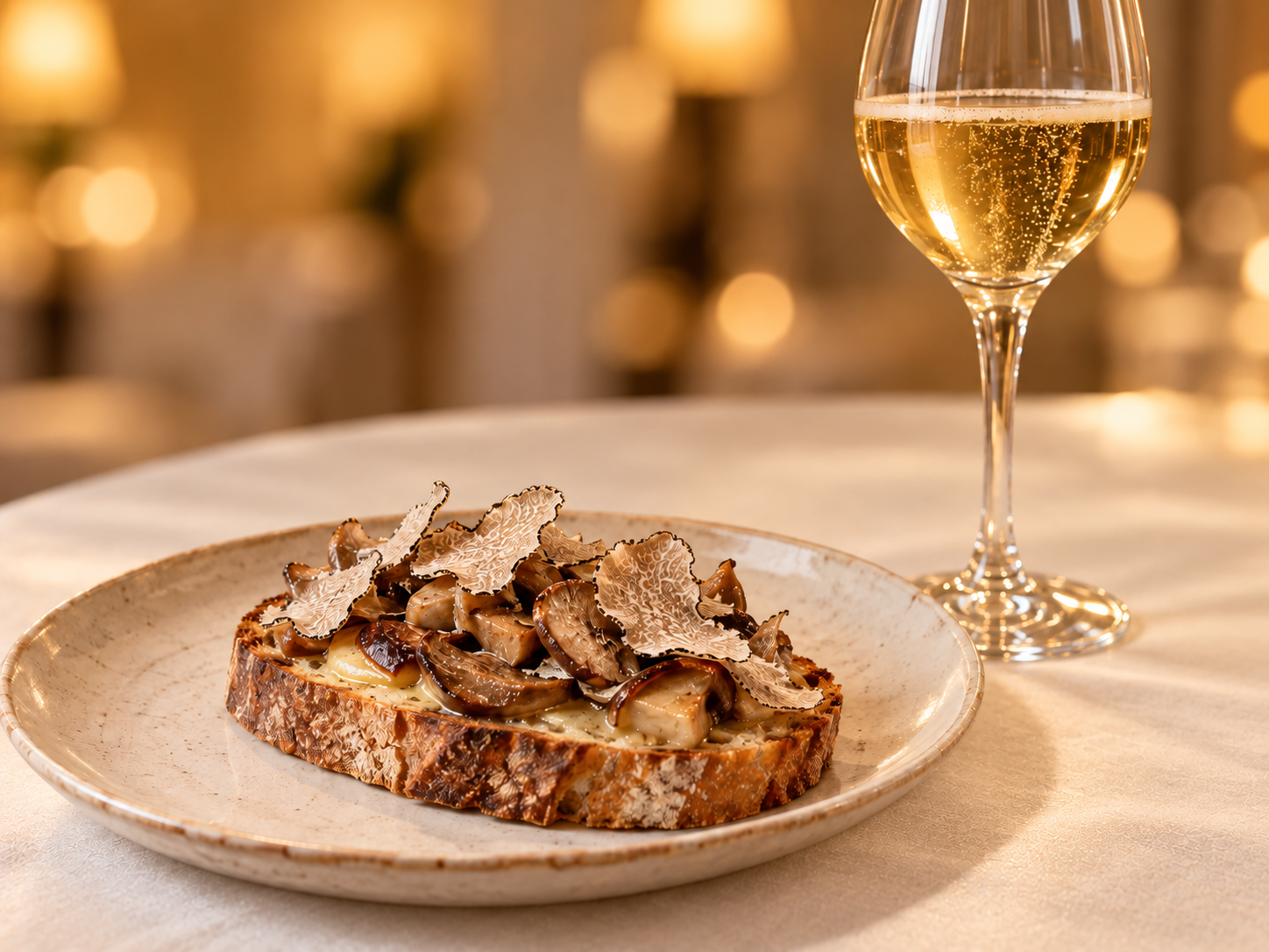 Illustrative reconstruction: Sourdough · butter · porcini · white truffle